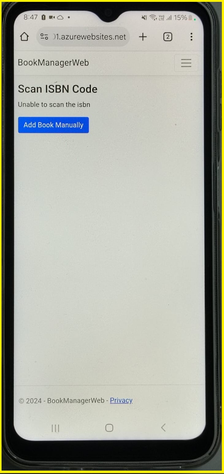 Add book manually screen