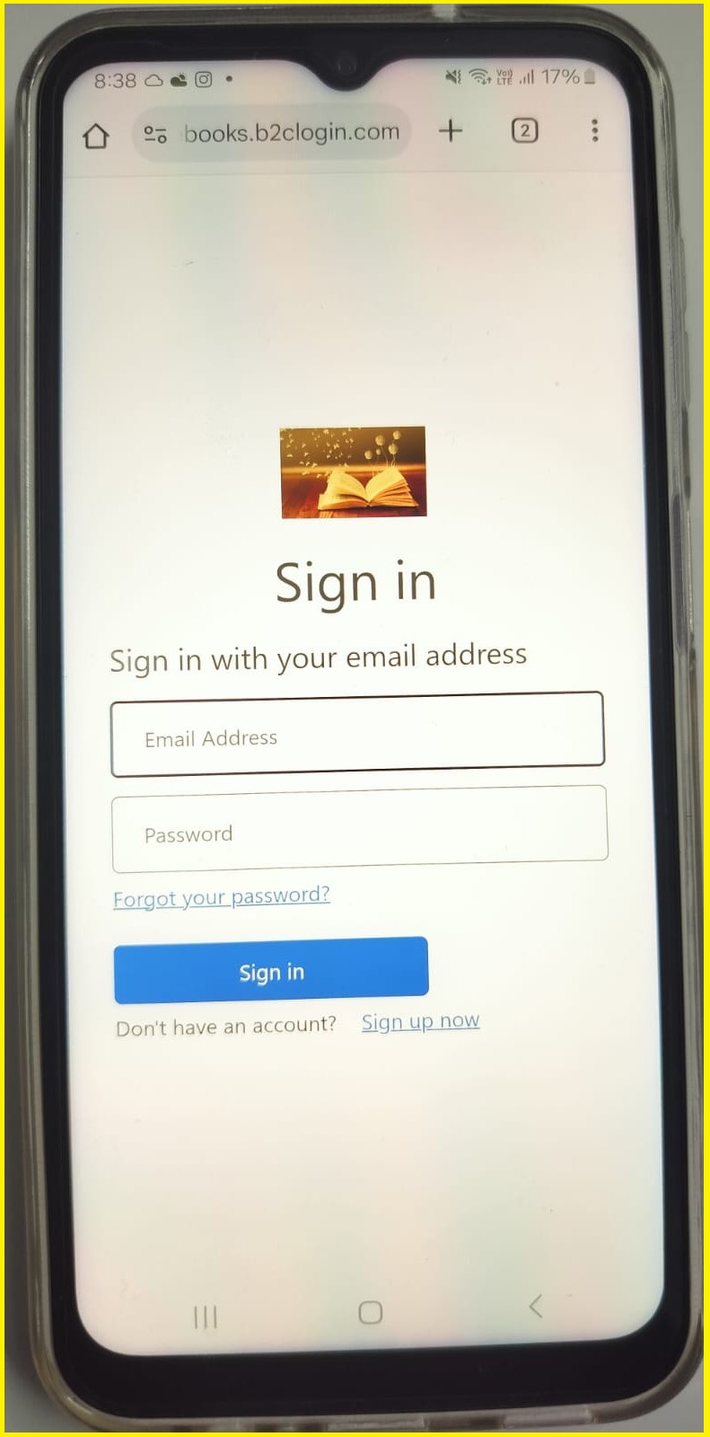 sign-in screen